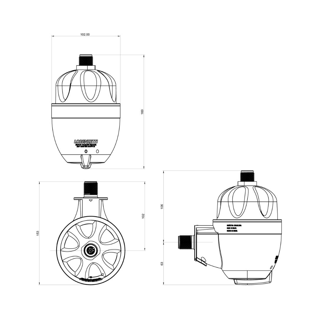 Aquecedor de Água Maxi Ultra 5500W 2 Temperaturas Lorenzetti