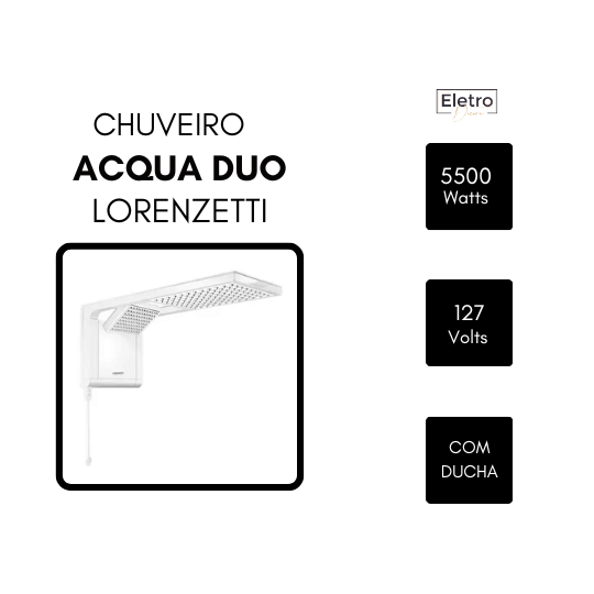Chuveiro Acqua Duo Ultra 5500W 127V Branco Lorenzetti
