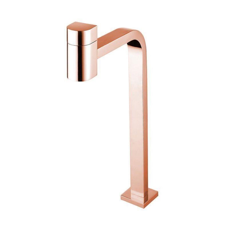 Torneira Lavatório Bancada Bica Alta Loren Code 1195 R55 Rose Gold